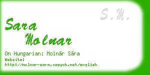 sara molnar business card