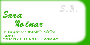 sara molnar business card